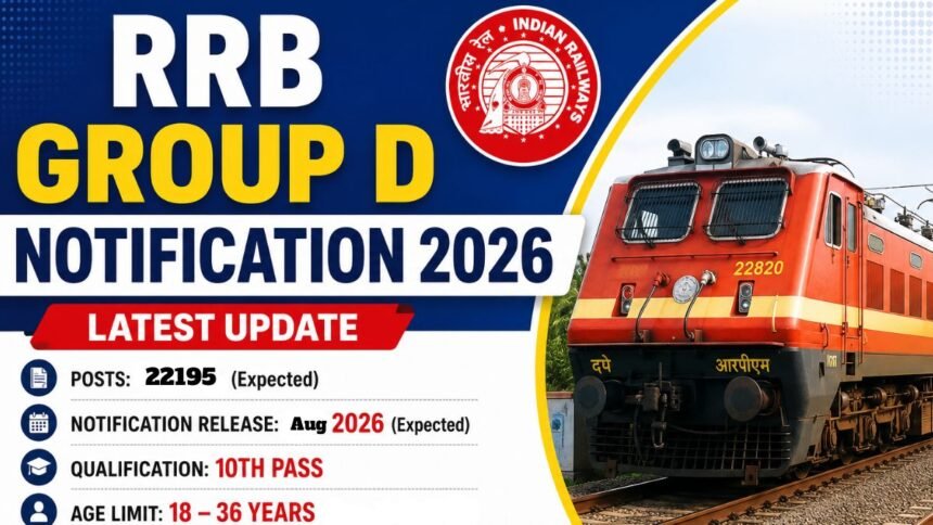 RRB Group D Notification 2026 See Full CBT Schedule (August 3 to 21) & Application Status Link!