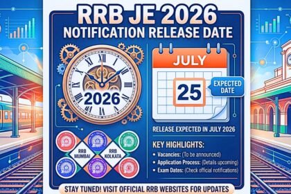 RRB JE 2026 Notification Release Date