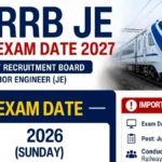 RRB JE Exam Date 2027